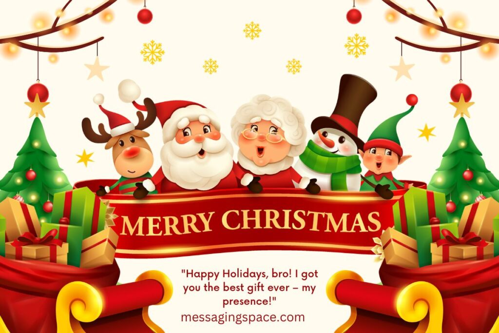 Funny Merry Christmas Text Greetings for Brother